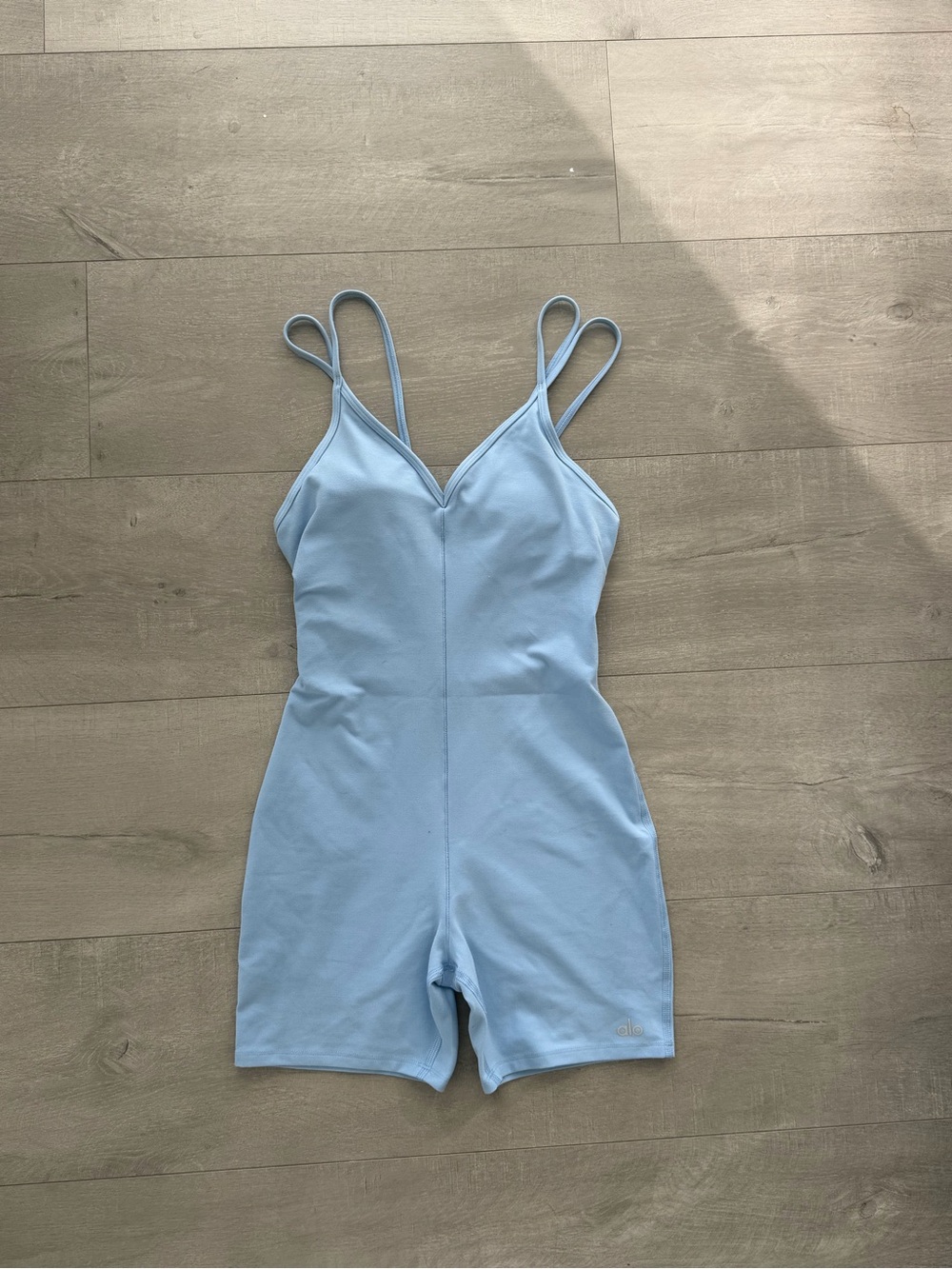 ALO Yoga Light Blue Double-Strap Onesie